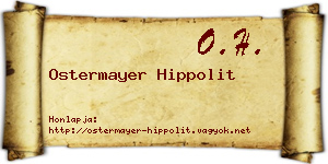 Ostermayer Hippolit névjegykártya